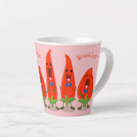Caricature de piments chantants mignons