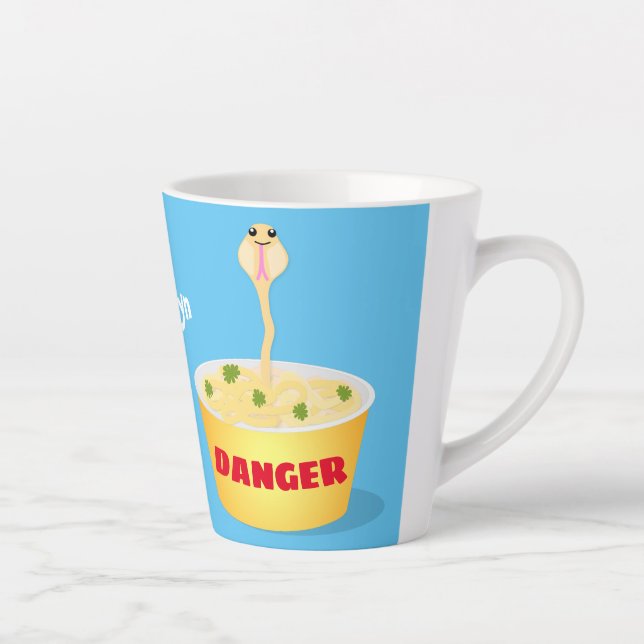 Tasse Latte Caricature de serpent aux nouilles mignonnes illus (Droite)