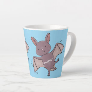 Tasse Latte Caricature de vol de chauve-souris