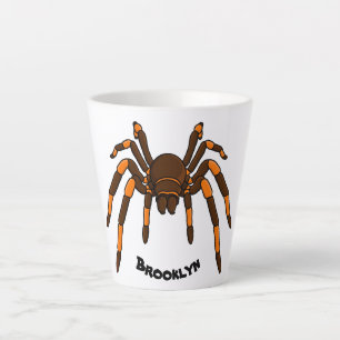 Tasse Latte Caricature déplaisante de tarantule brun et orange