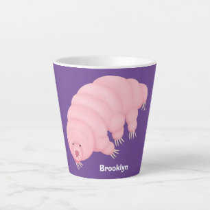 Tasse Latte Caricature d'ours d'eau tardigrade rose mignon