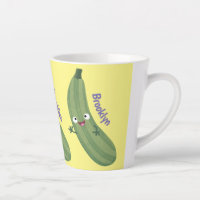 Caricature joyeux de courgettes mignonnes