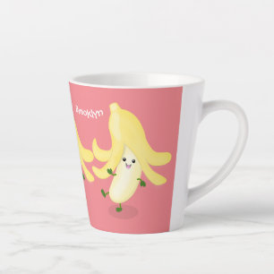 Tasse Latte Caricature sur la banane de Cute kawaii