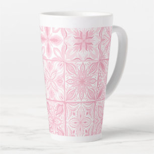 Tasse Latte Carreaux ornés en rose