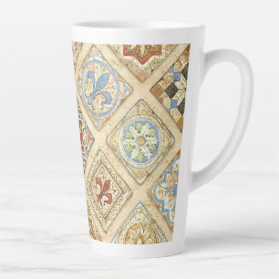 Tasse Latte Carrelage médiéval en céramique Couronnes Fleur De