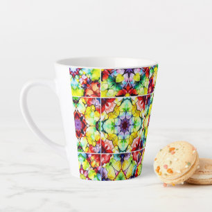 Tasse Latte Carrelage méditerranéen, Carreaux d'encre d'alcool