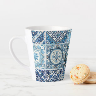 Tasse Latte Carrelage méditerranéen, Portugais, Azulejo, Majol