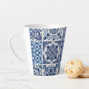 Tasse Latte Carrelage méditerranéen, Portugais, Azulejo, Majol