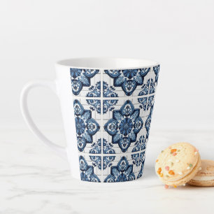 Tasse Latte Carrelage méditerranéen, Portugais, Azulejo, Majol