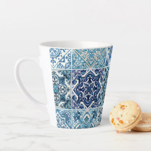 Tasse Latte Carrelage méditerranéen, Portugais, Azulejo, Majol