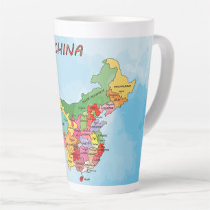 Tasse Latte Carte de Chine