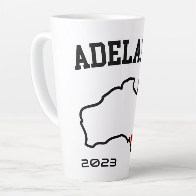 Tasse Latte Carte de la ville d'Adélaïde Année Customisée (Angle gauche)