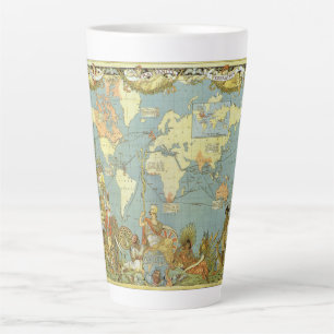 Tasse Latte Carte du monde antique de l'Empire britannique, 18