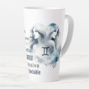 Tasse Latte Carte Gemini Twins Traits Zodiac Signal Anniversai