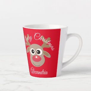 Tasse Latte Cartoon rouge Noir de renne