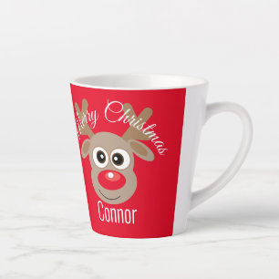 Tasse Latte Cartoon rouge Noir de renne