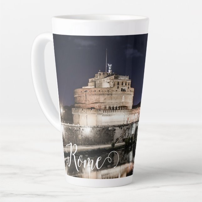 Tasse Latte Castel Sant Angelo la nuit à Rome (Angle gauche)