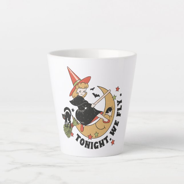 Tasse Latte Ce Soir, Nous Volons Une Sorcière Mignonne (Devant)