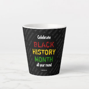 Tasse Latte CÉLÉBRER L'HISTOIRE NOIRE Motivation
