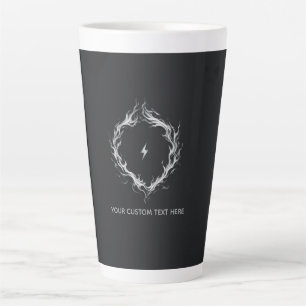 Tasse Latte Cercle d'énergie abstrait – Texte personnalisable