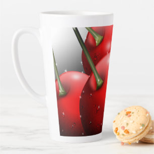 Tasse Latte Cerises avec gouttes de ragoût