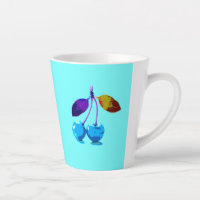 Cerises bleu clair vif Pop Art
