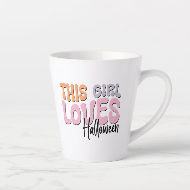 Tasse Latte Cette fille adore Halloween (Droite)