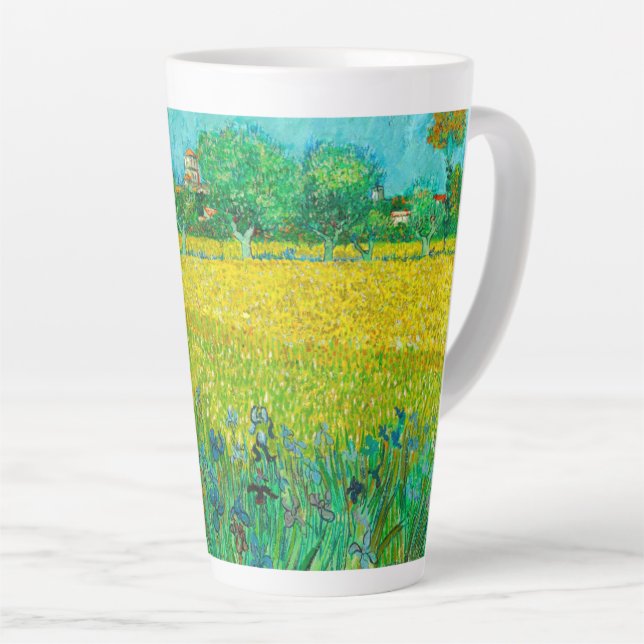 Tasse Latte Champ Van Gogh avec Irises près d'Arles (Angle droit)