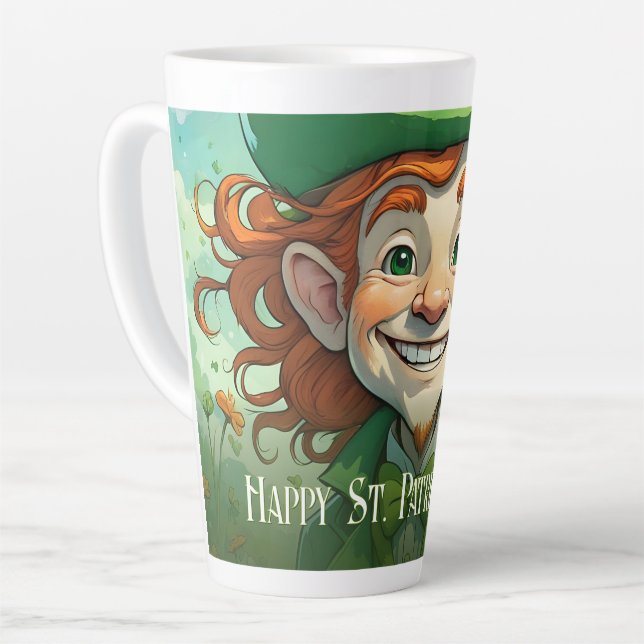 Tasse Latte Chance de sourire à la Saint-Patrick (Angle gauche)