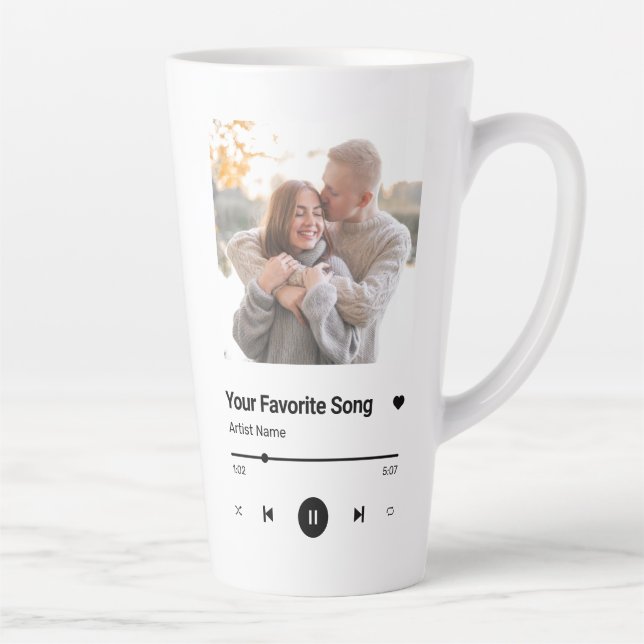 Tasse Latte Chanson Personnalisée Chanson Favorite Chanson Une (Droite)