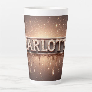 Tasse Latte Charlotte Nom en Or qui Dégouline