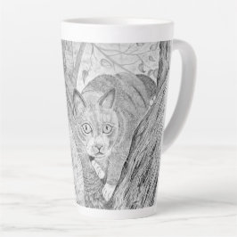 Tasse Latte Chat dans un arbre