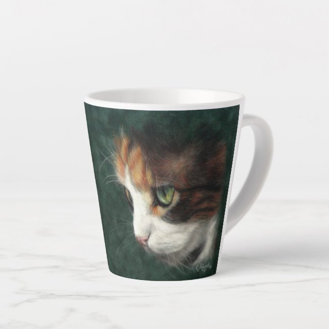 Tasse Latte Chat de Calico (Angle droit)