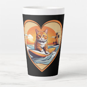 Tasse Latte Chat de surf Orange Tabby