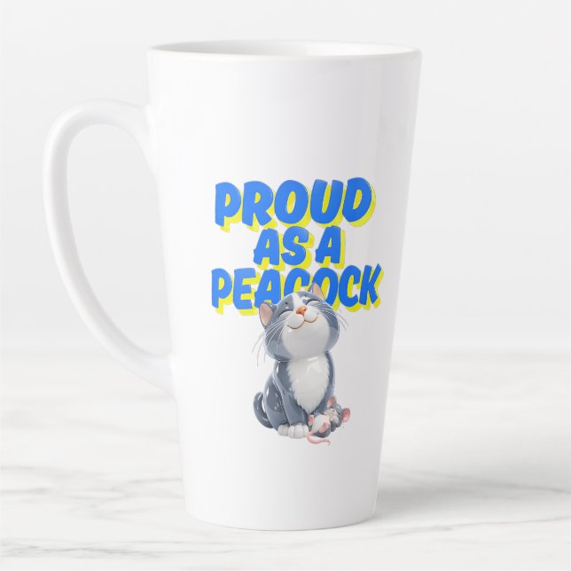 Tasse Latte Chat et souris de dessin animé  (Gauche)