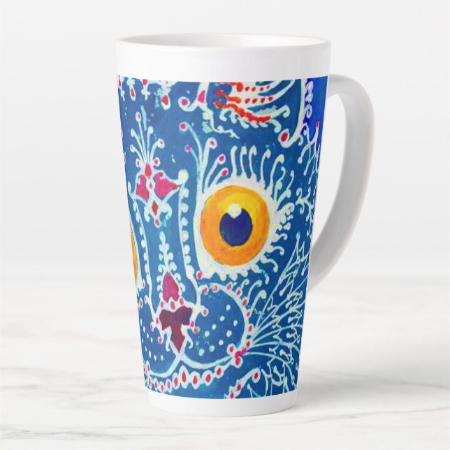 Tasse Latte Chat gothique bleu (Angle droit)
