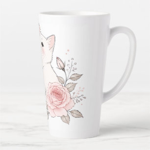 Tasse Latte Chat Mignon Kawaii "Jolie mais Sauvage" Café Flora