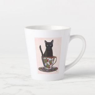 Tasse Latte Chat noir en Teacup