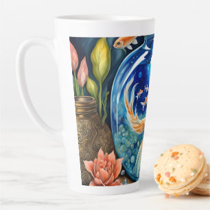 Tasse Latte Chat Permide Ginger de sirène