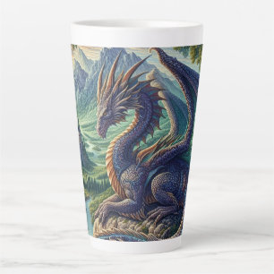 Tasse Latte Château du Dragon médiéval coloré