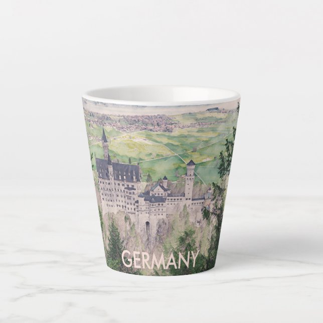Tasse Latte Château Retro Neuschwanstein en Allemagne (Devant)