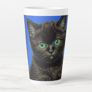 Tasse Latte Chaton noir de style Van Gogh