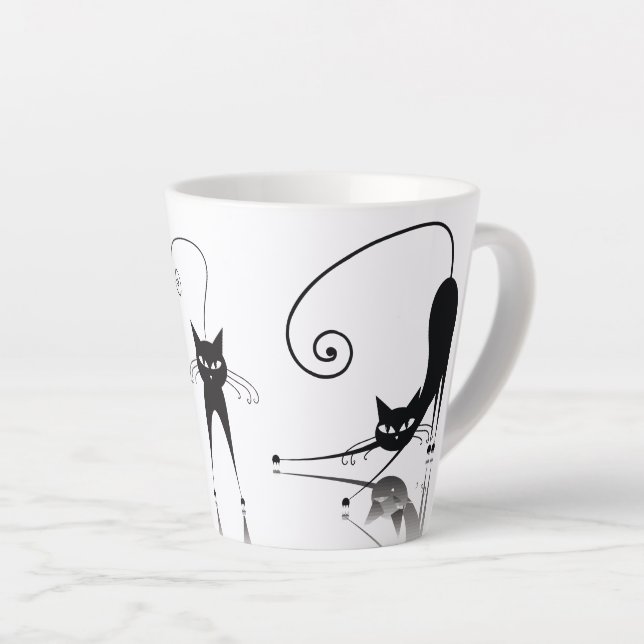 Tasse Latte Chats noirs (Angle droit)