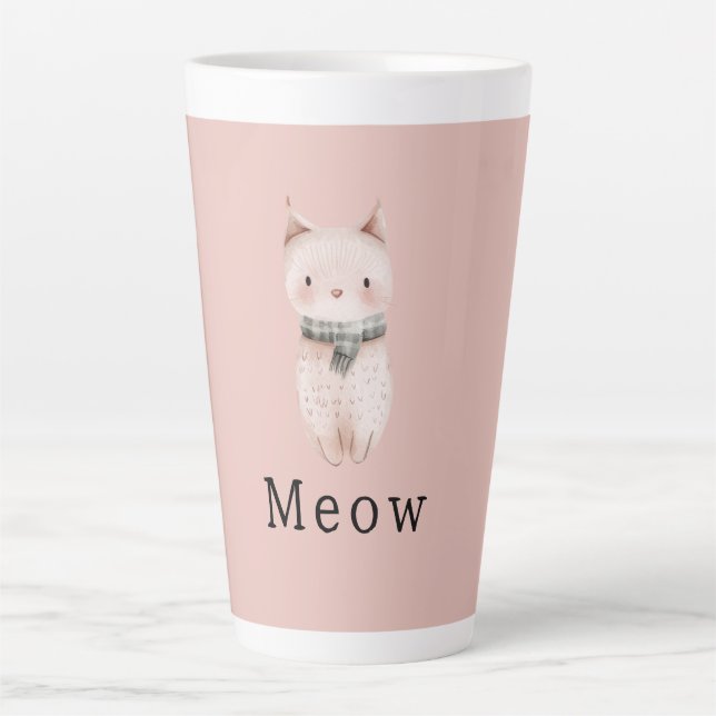 Tasse Latte Chats roses (Devant)