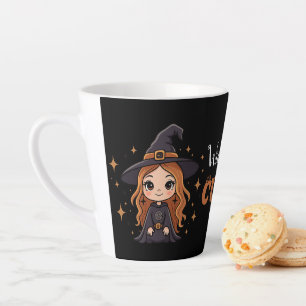 Tasse Latte Chauve sorcière d'Halloween   Éffrayant adorable