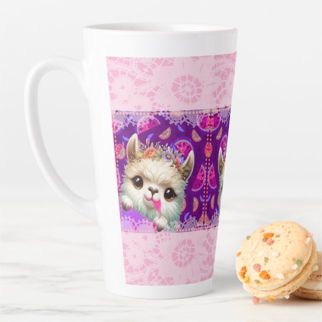 Tasse Latte Cheeky Llama (En situation)