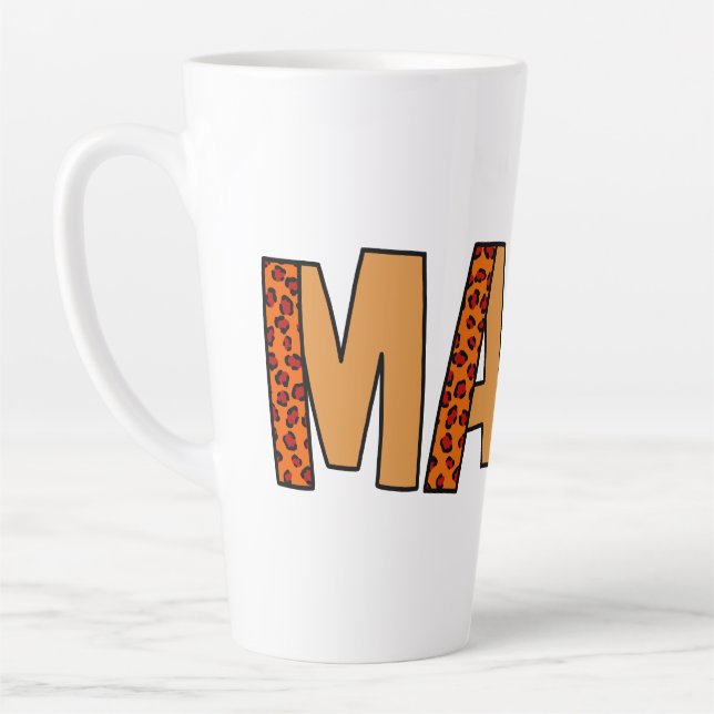 Tasse Latte Cheetah Print Leopard Maman (Gauche)