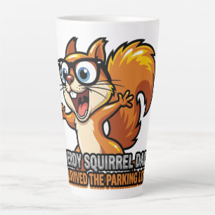 Tasse Latte Chemise de papa écureuil nerd parking