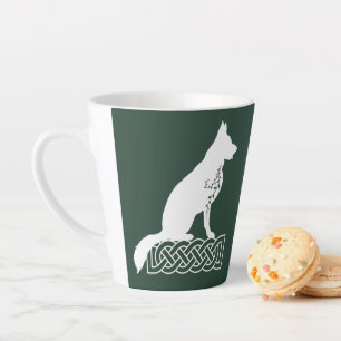 Tasse Latte Chepherd allemand Loki Sailor's Knot Blanc Custom