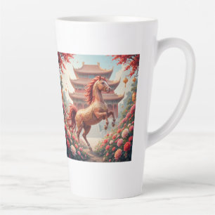 Tasse Latte Cheval année de Chine